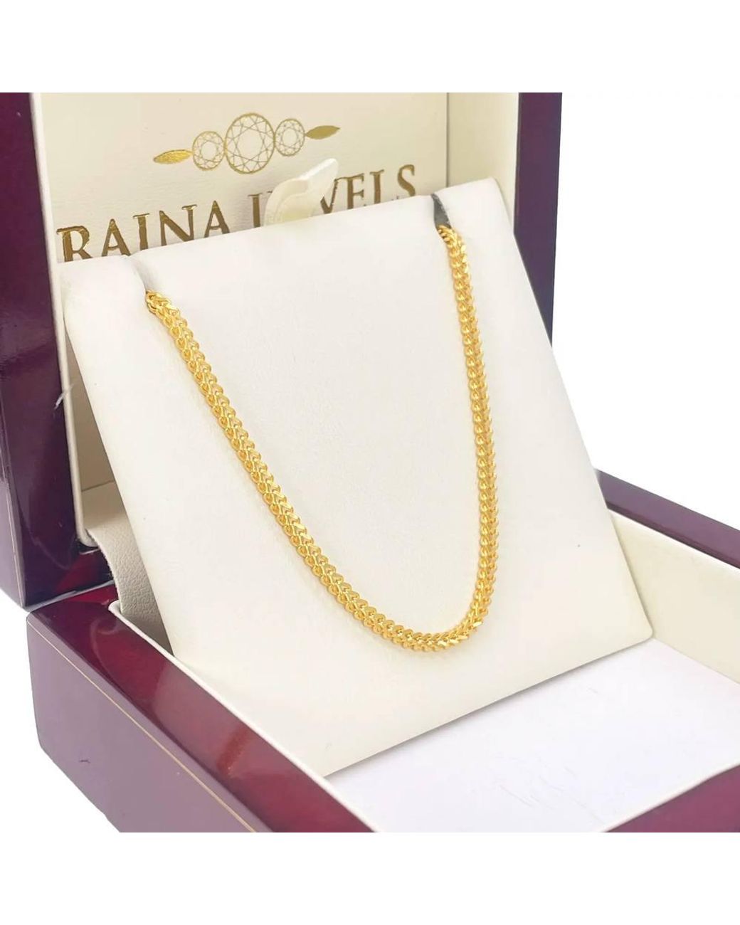 Raina Jewels Metallic 22Ct Solid Foxtail Chain Necklace 22" Inches 2.4Mm Width