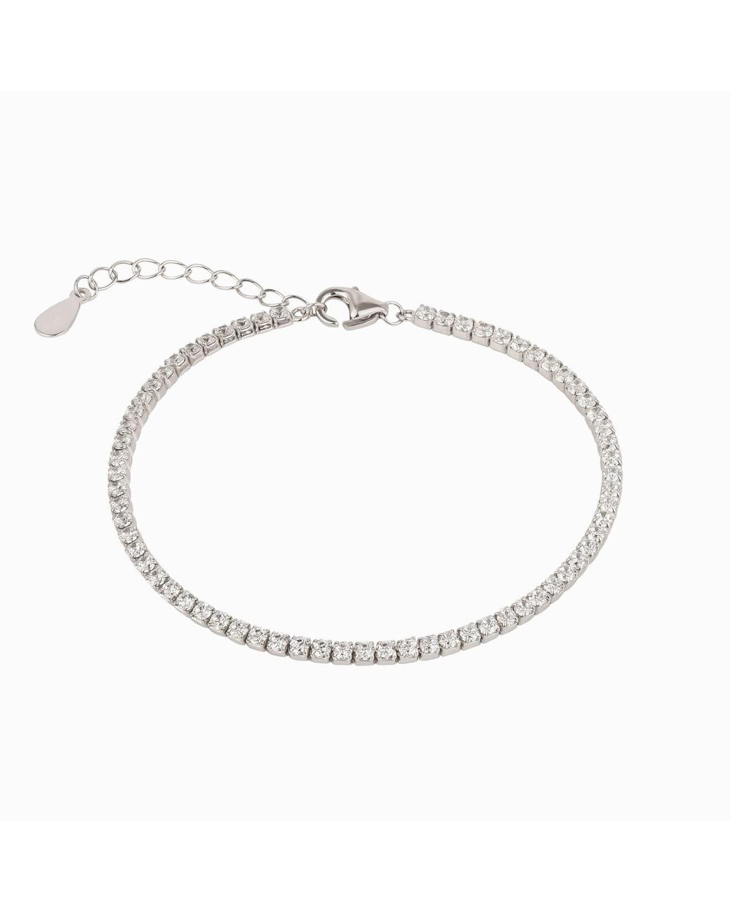 Spero London Metallic Flat Back Sterling Fine Tennis Bracelet