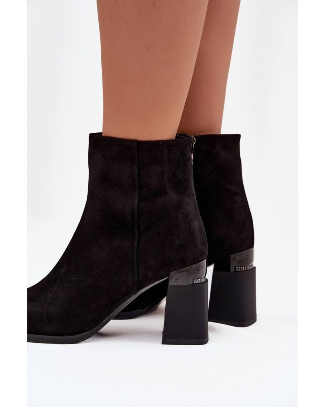 Love Lace Black Autumn Round Toe Warm Lined Heeled Boots