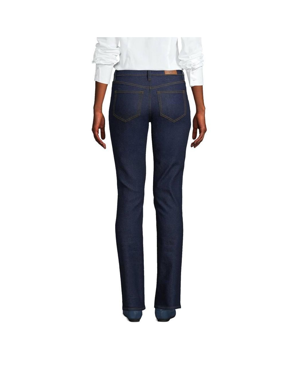 Lands' End Blue Tall Recover Straight Leg Jeans, Mid Rise