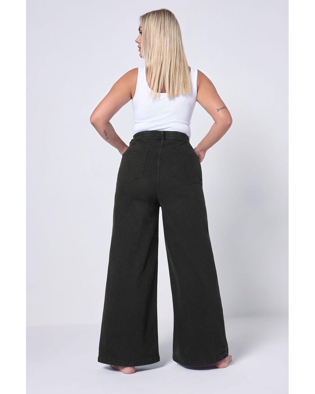 Yours White Wide Leg Slouchy Jeans