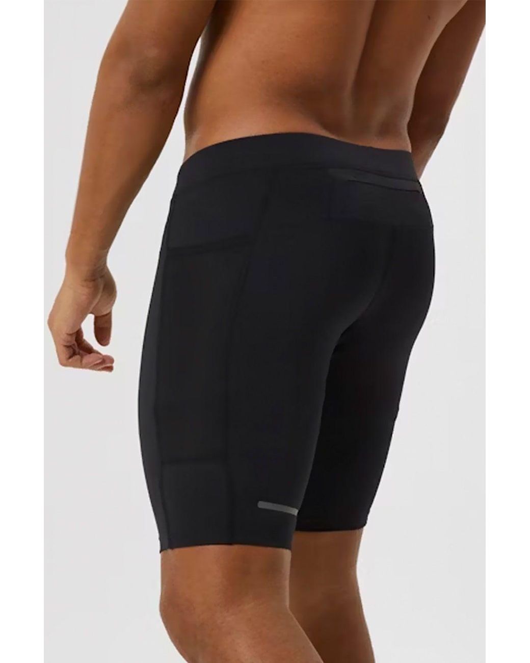 Björn Borg Black Running Short Tights With Reflective Strip for men