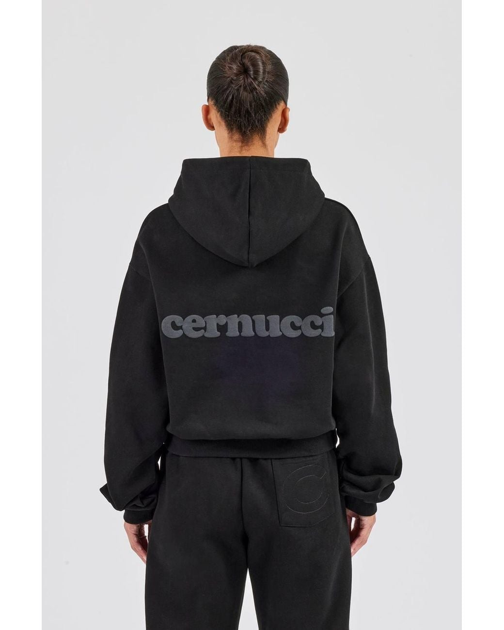 CERNUCCI Black Bubble Boxy Hoodie