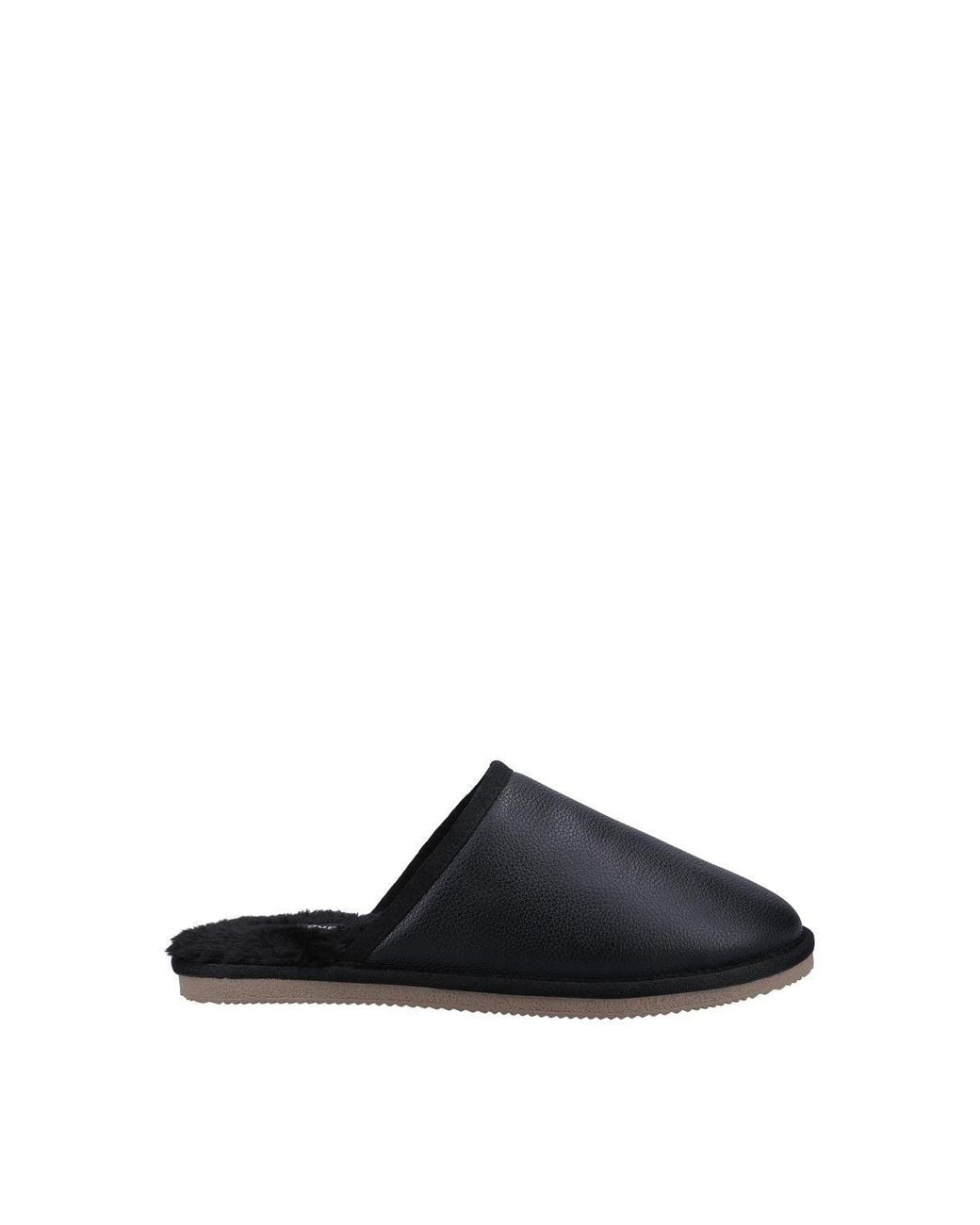 Hush Puppies Black 'Coady' Leather Slipper for men