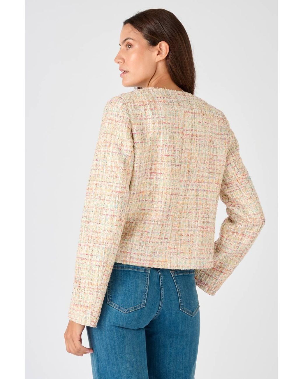 DAMART Blue Smart & Stylish Tweed Jacket With Subtle Sparkle