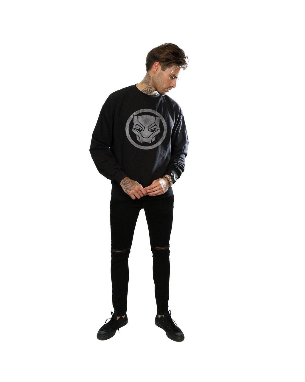 Marvel Black Panther Distressed Icon Sweatshirt for men