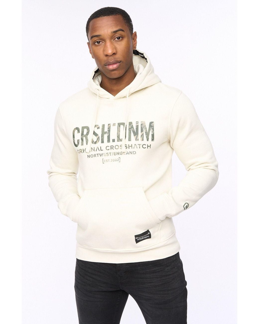Crosshatch White Campbox Hoodie for men