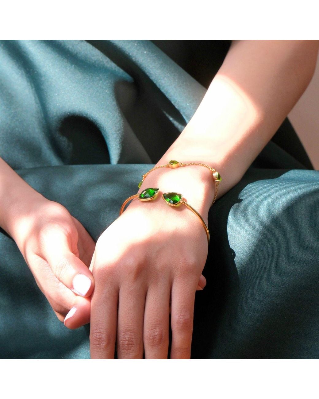 Harfi Green 18Ct Vermeil Peridot Glow August Birthstone Bracelet