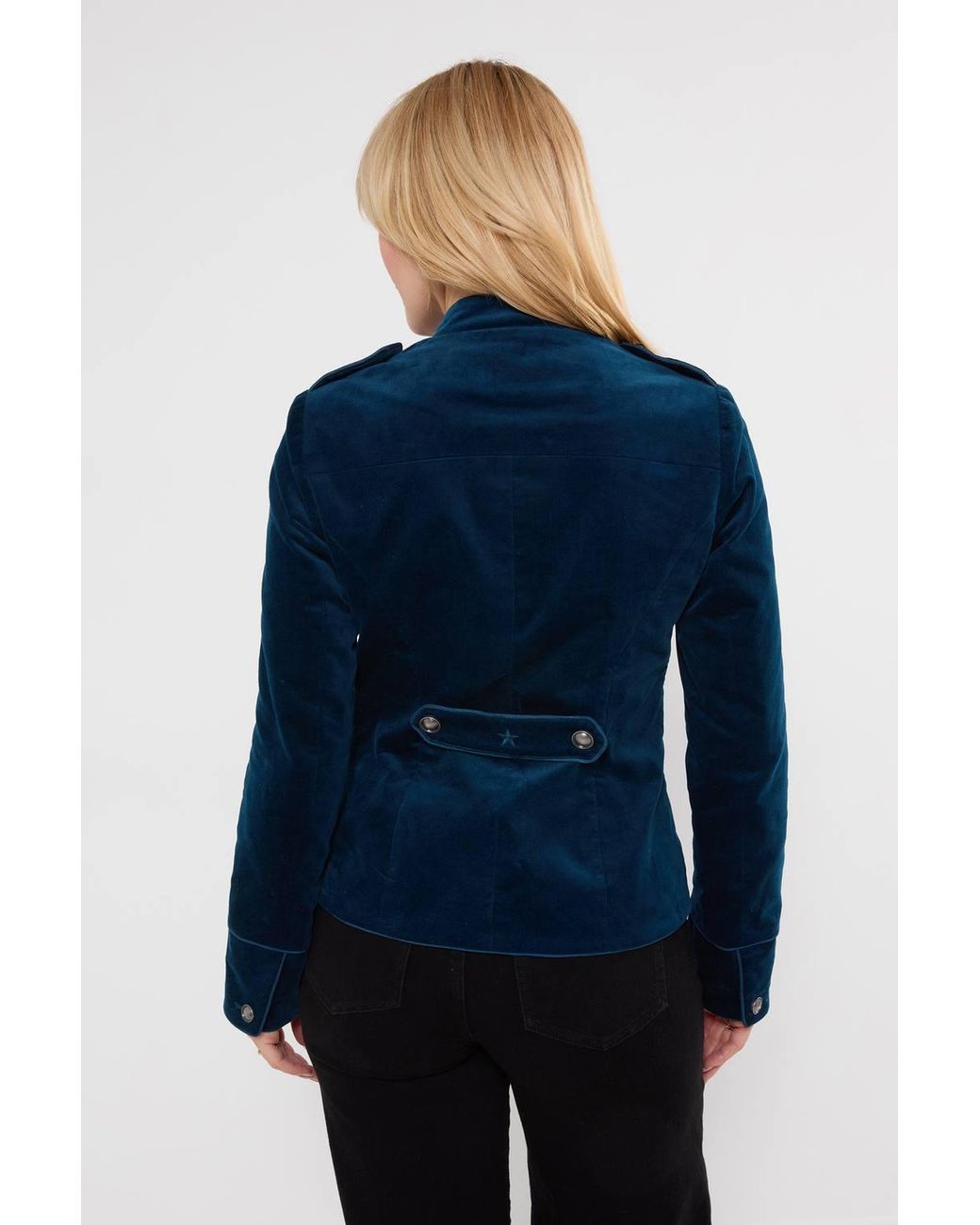 Joe Browns Blue Majestic Moleskin Military Jacket