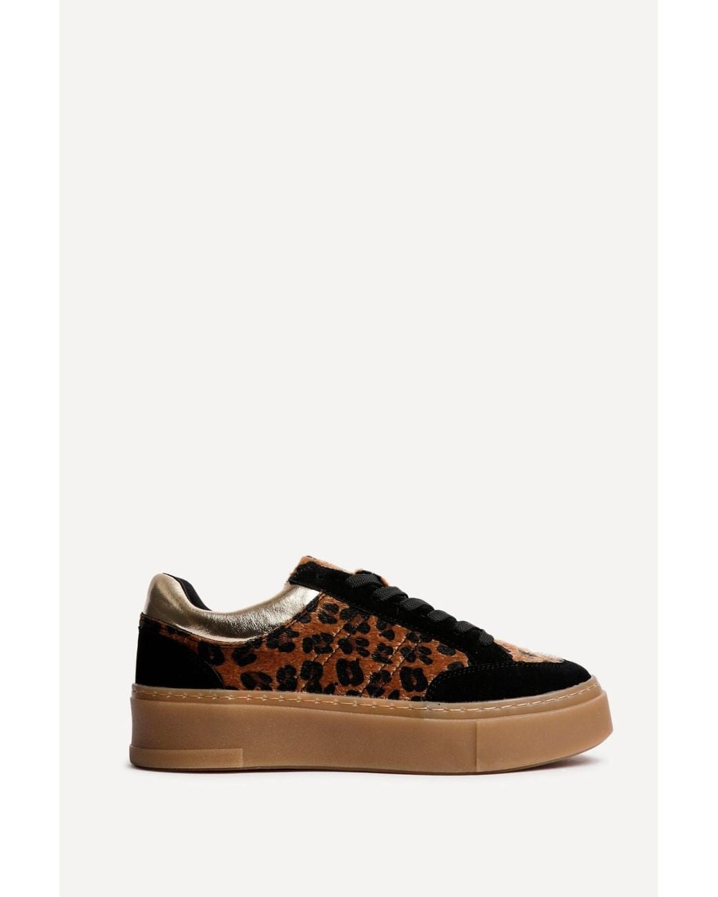 Linzi Yellow Nyra Leopard Print Trainers