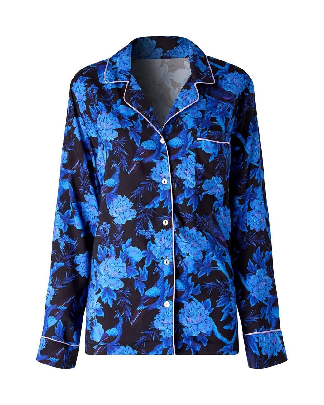 Joe Browns Blue Boutique Floral Button Through Pyjama Top