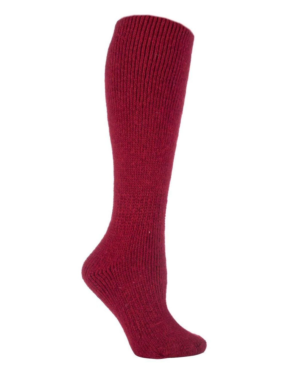 Heat Holders Red Extra Long 2.7 Tog Knee High Wool Rich Thermal Socks