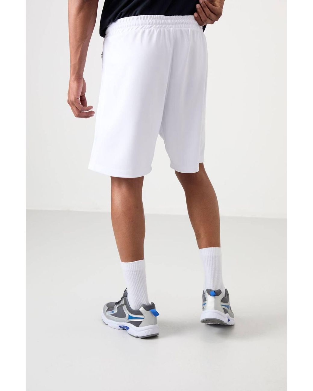 TOMMY LIFE Blue Solid Knit Sweat Shorts for men