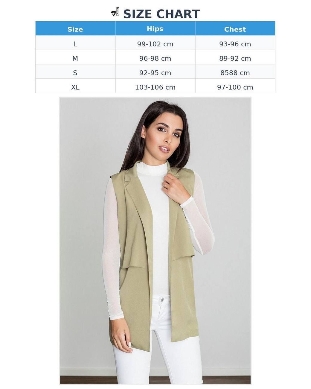 Love Lace Natural Lightweight Long Collared Vest For Everyday