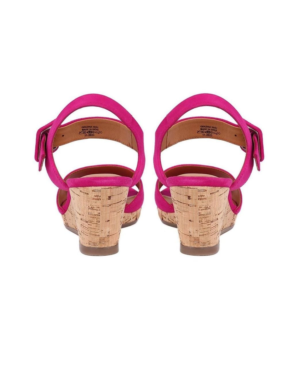 Jones Bootmaker Pink Grazina Leather Wedges