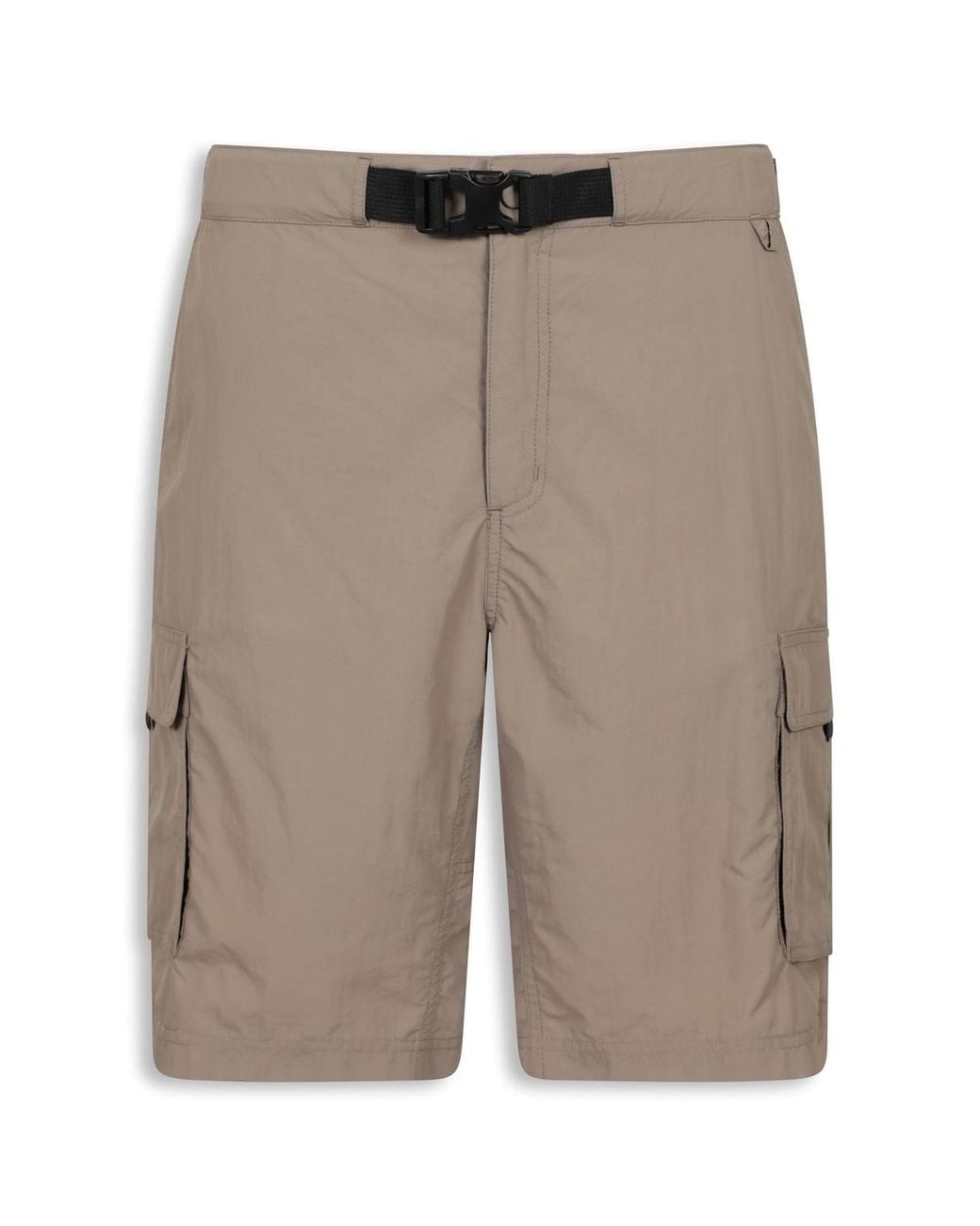 Mountain Warehouse Gray 'Camp' Lightweight Water-Resistant Upf 50 Adjustable Belt Cargo Shorts for men