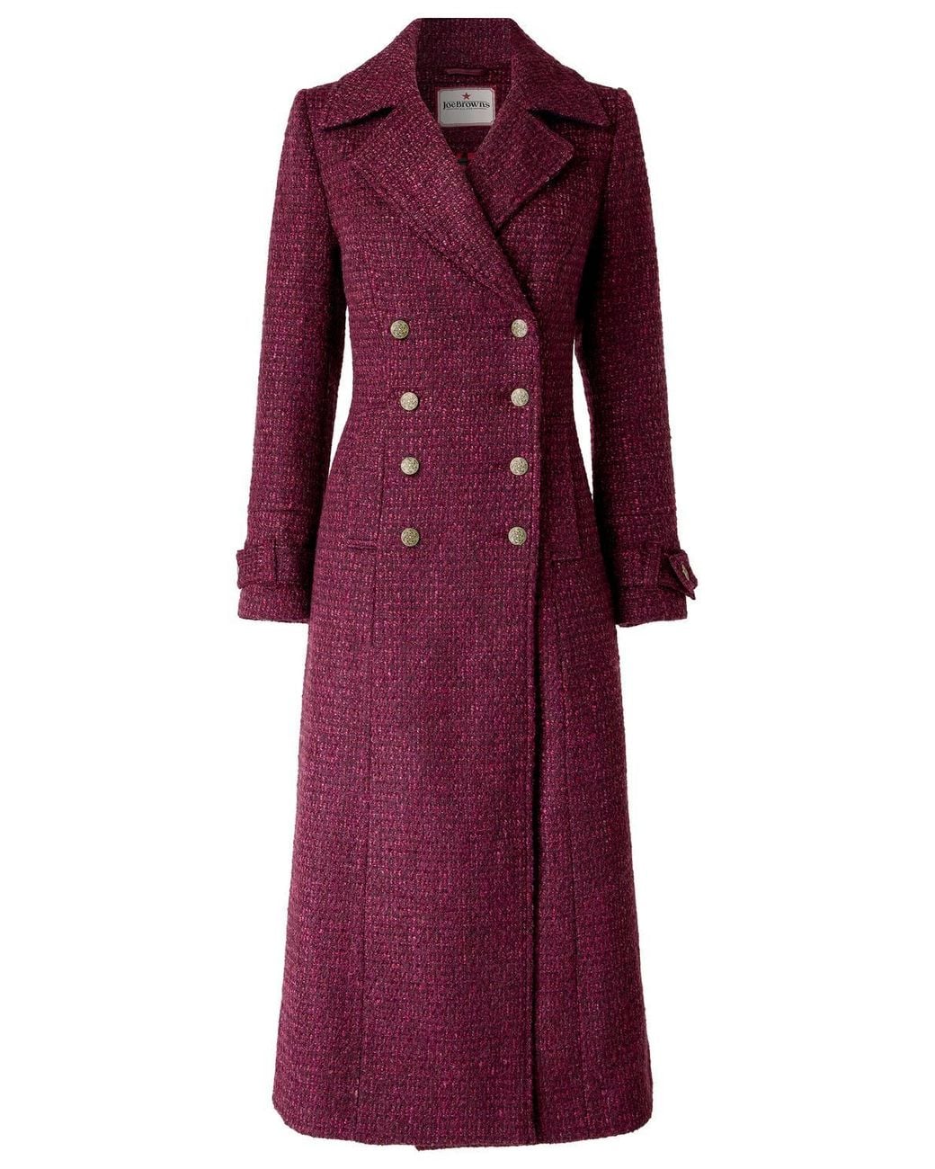 Joe Browns Red Berry Dreams Long Tweed Coat