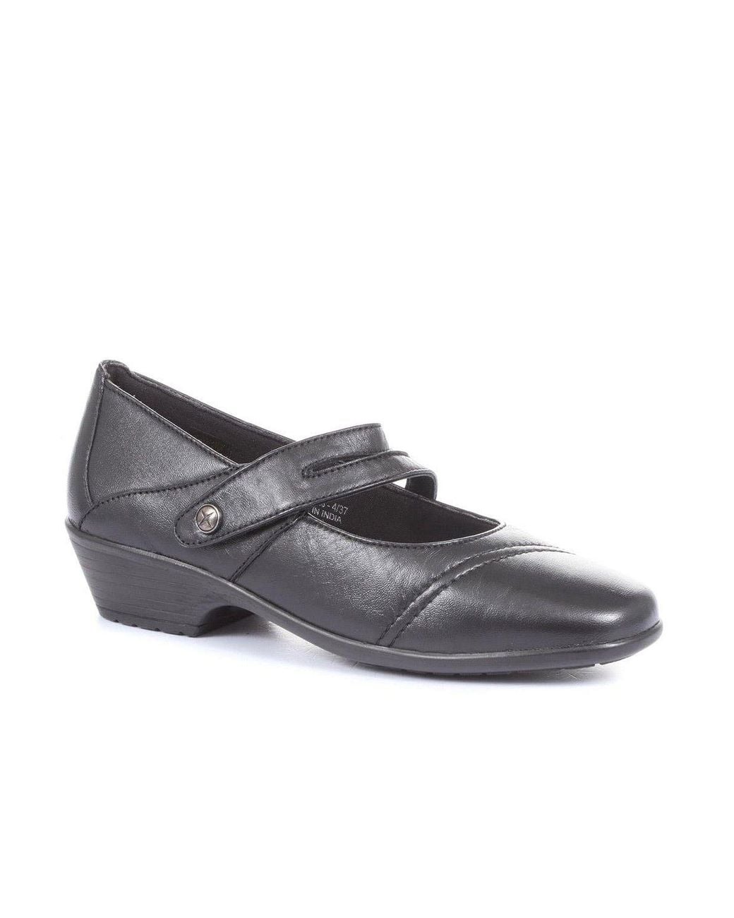 Pavers Gray Leather Mary Janes