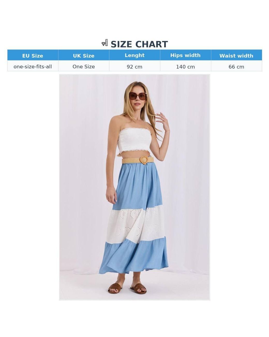 Love Lace Blue Classic Everyday Viscose Skirt