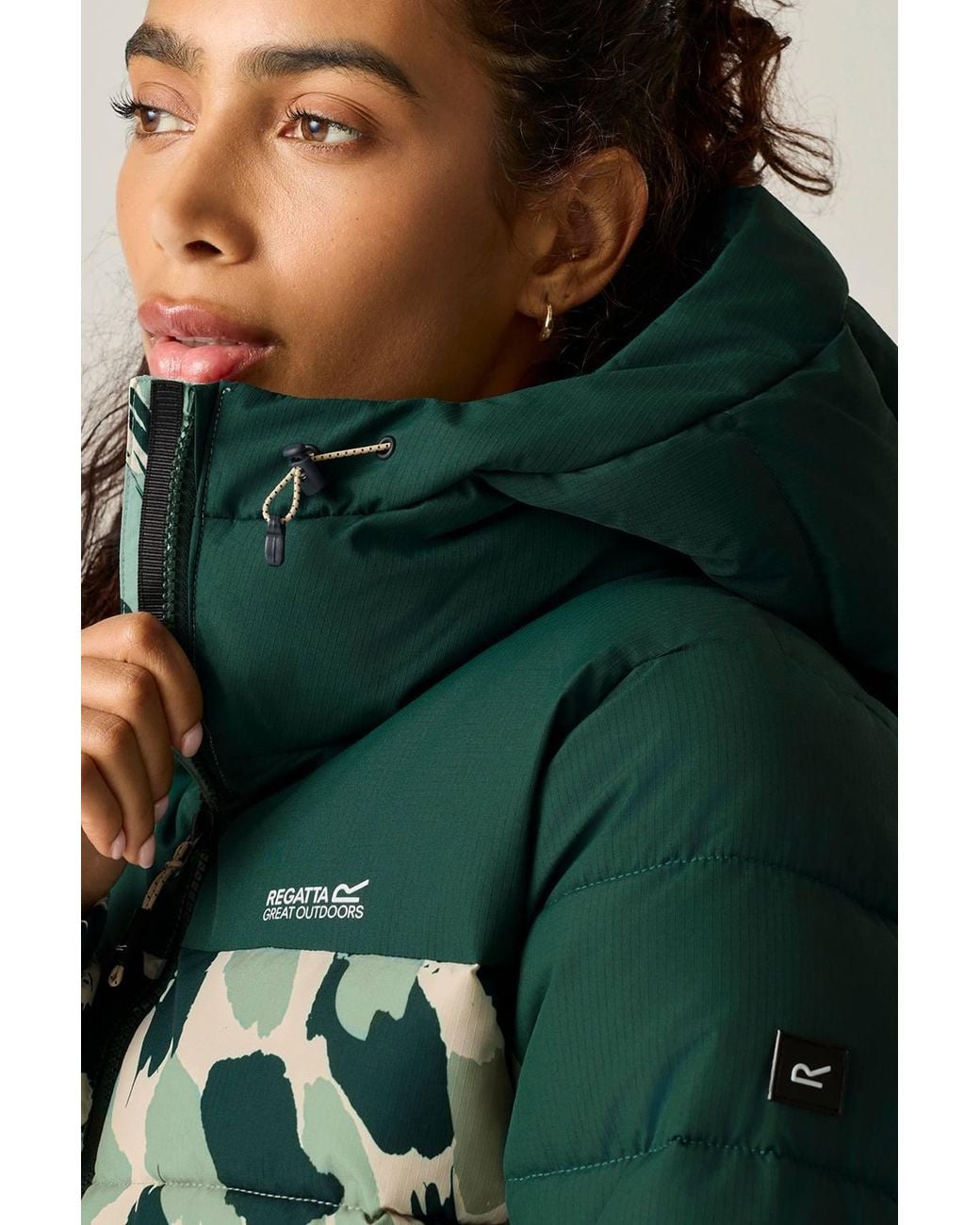 Regatta Green Aldthorn Hooded Water-Repellent Insulating Padded Jacket