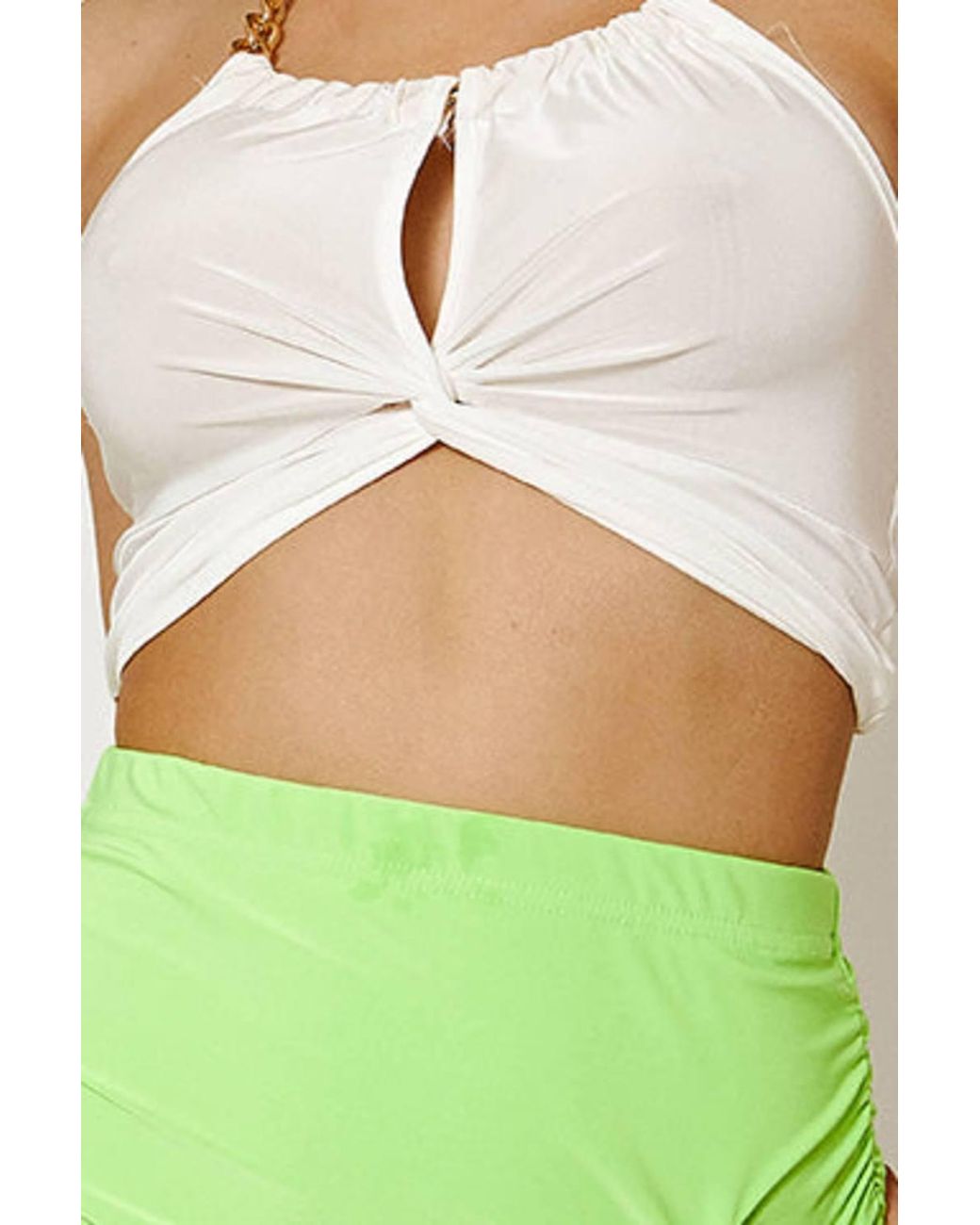 Stylewise Green Scrunch Back Ruched