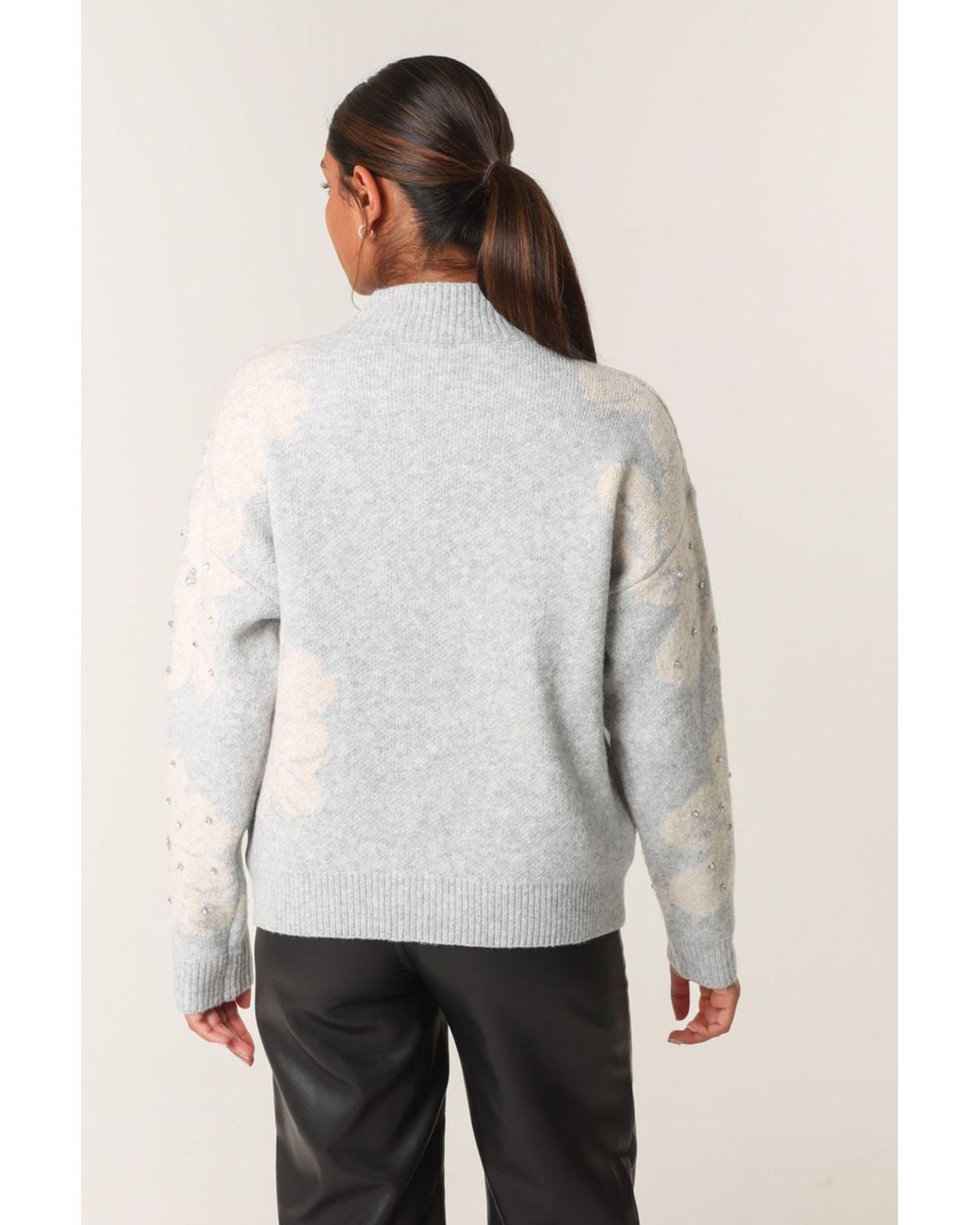 Blue Vanilla White Long Sleeve Round Neck Jumper
