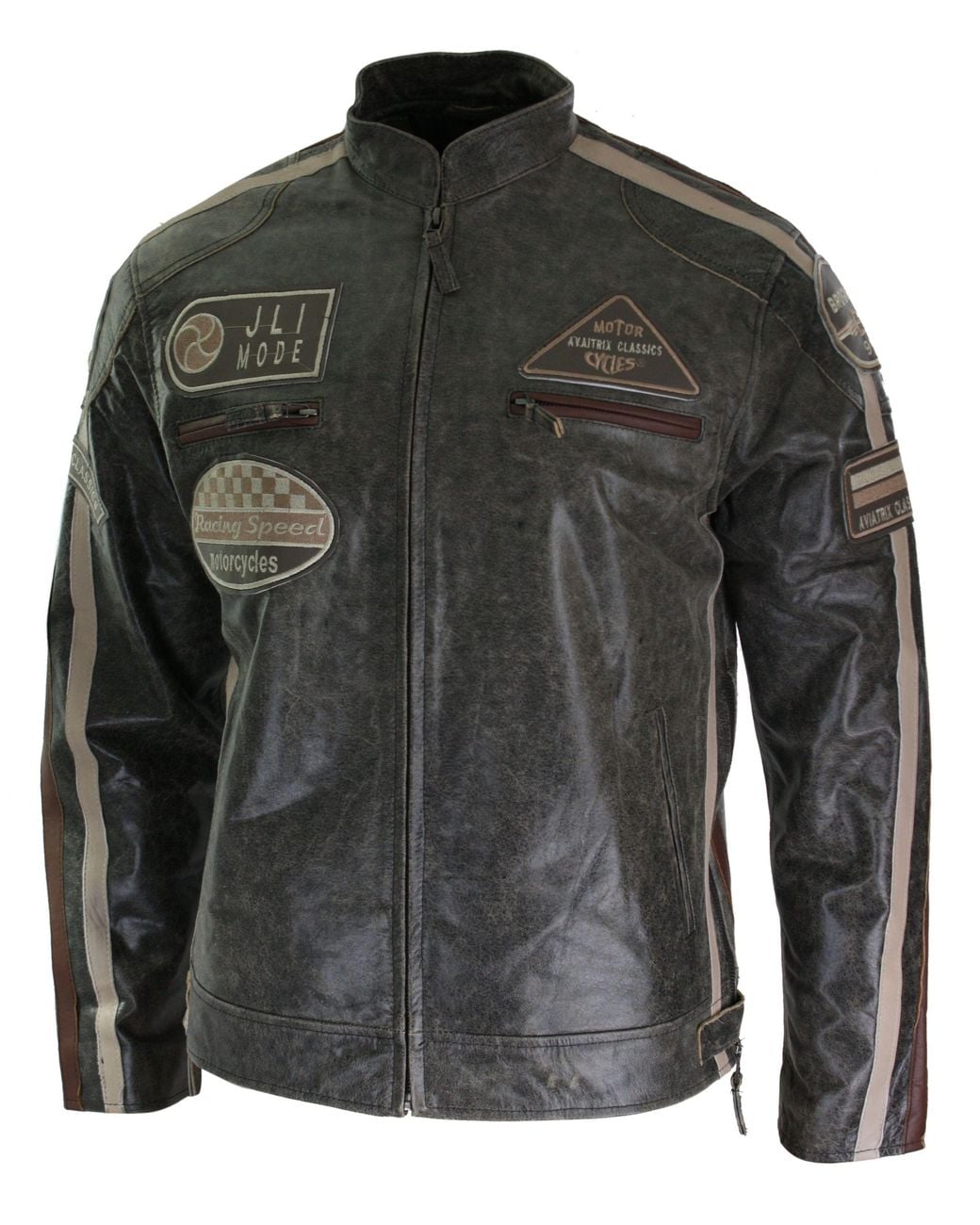 TruClothing Black Classic Biker Leather Jacket for men