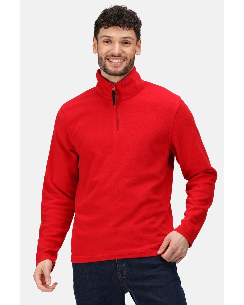 Regatta Red Micro Lightweight Half Zip Fleece for men
