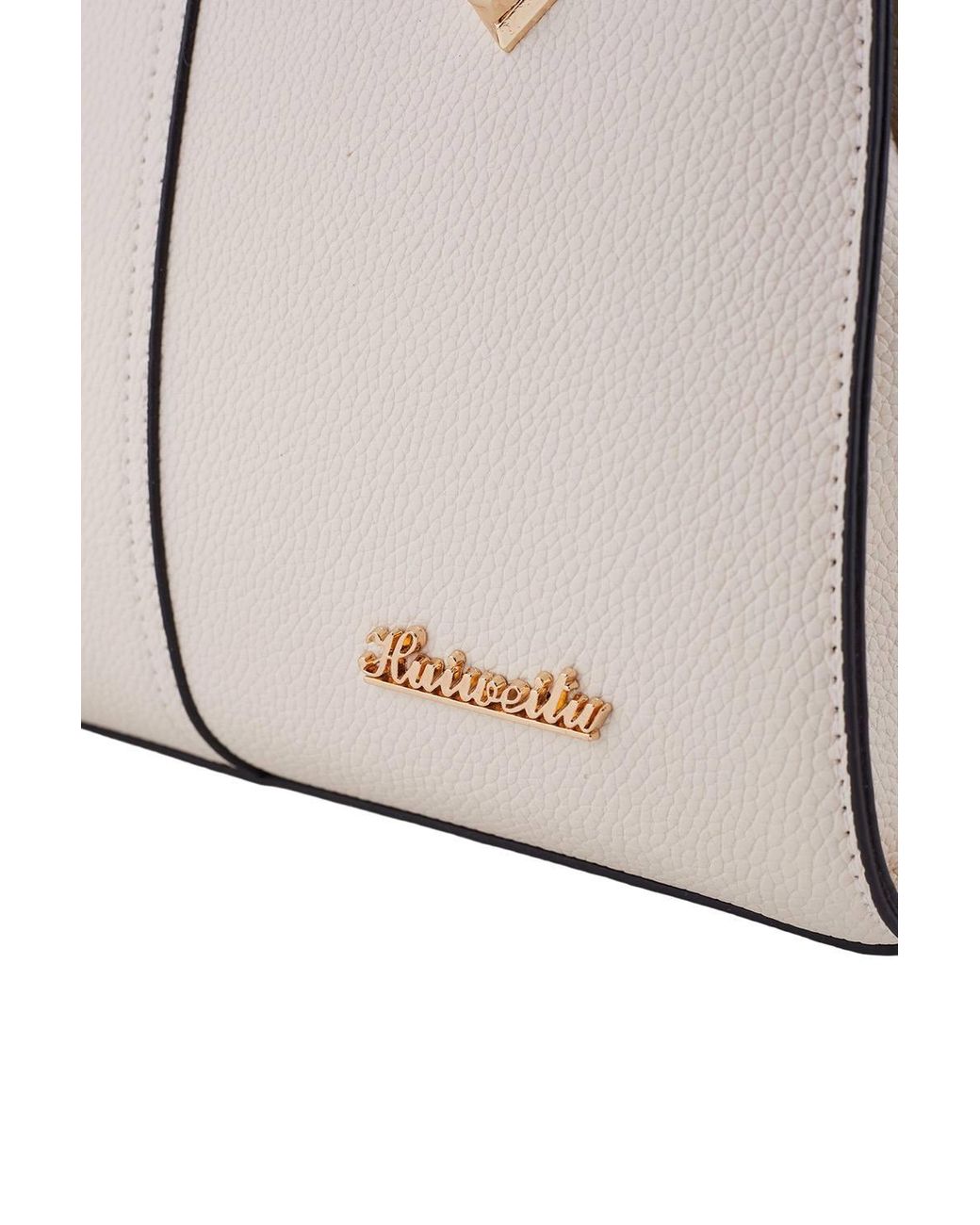 MODISHION White Elegant Lychee Grain Top Handbag With Cute Pendants