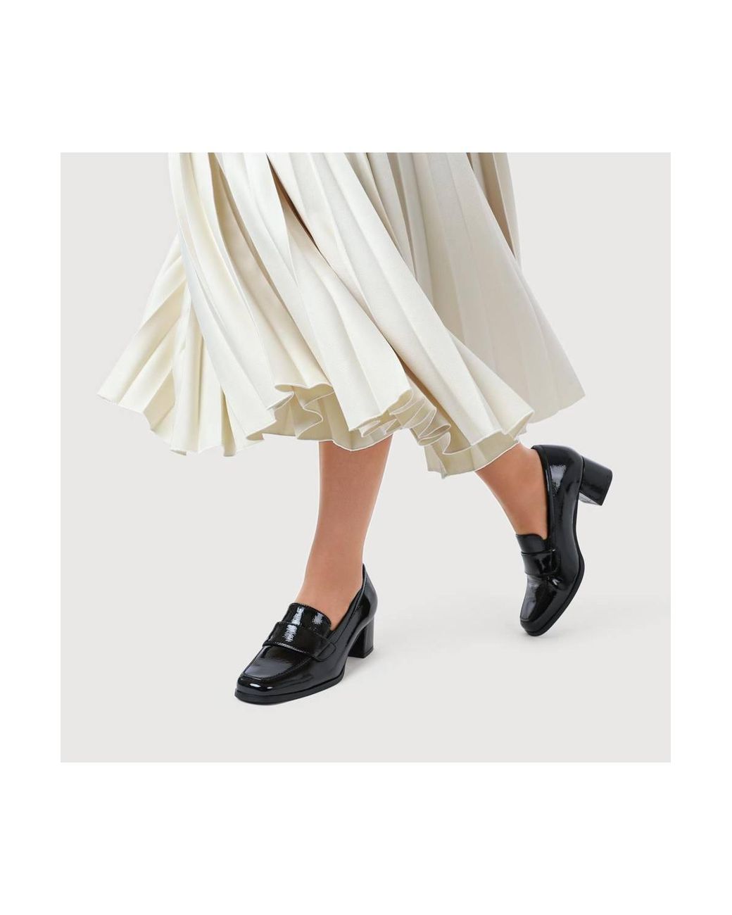 Jones Bootmaker Black Brielle Patent Leather Heeled Loafers