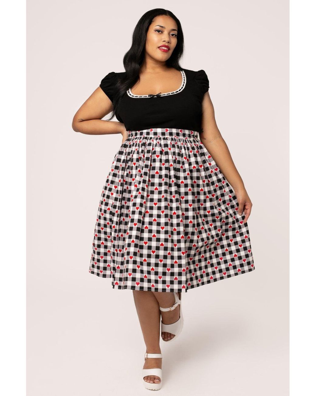 Hell Bunny Natural Leonie 50's Style Midi Skirt