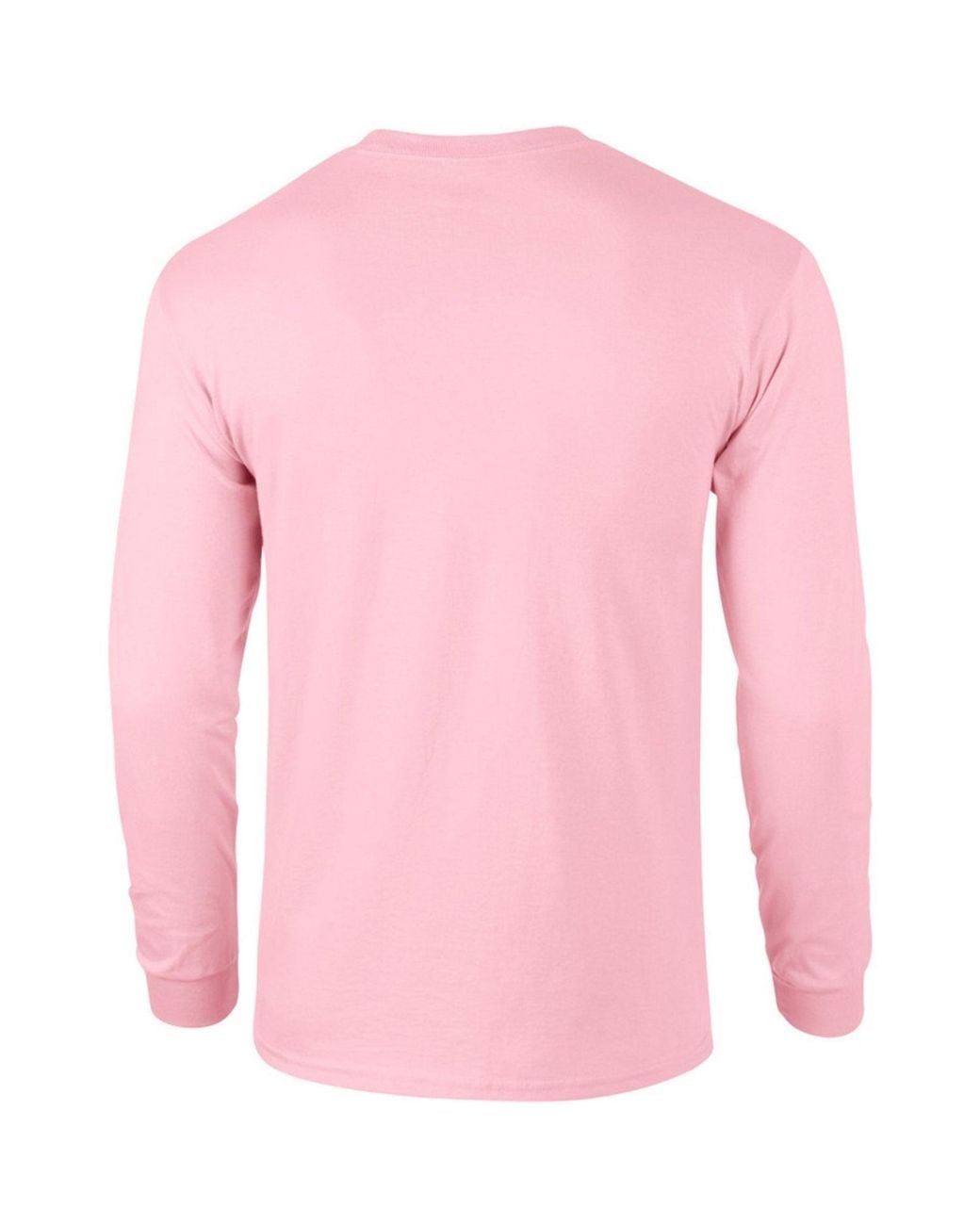 Gildan Pink Plain Crew Neck Ultra Cotton Long Sleeve T-Shirt for men
