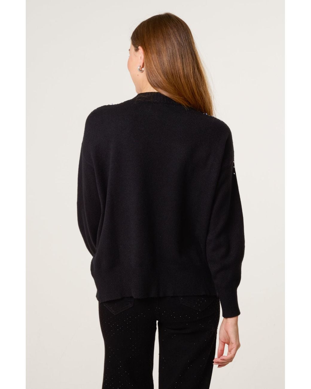 Blue Vanilla Black Long Sleeve Round Neck Jumper