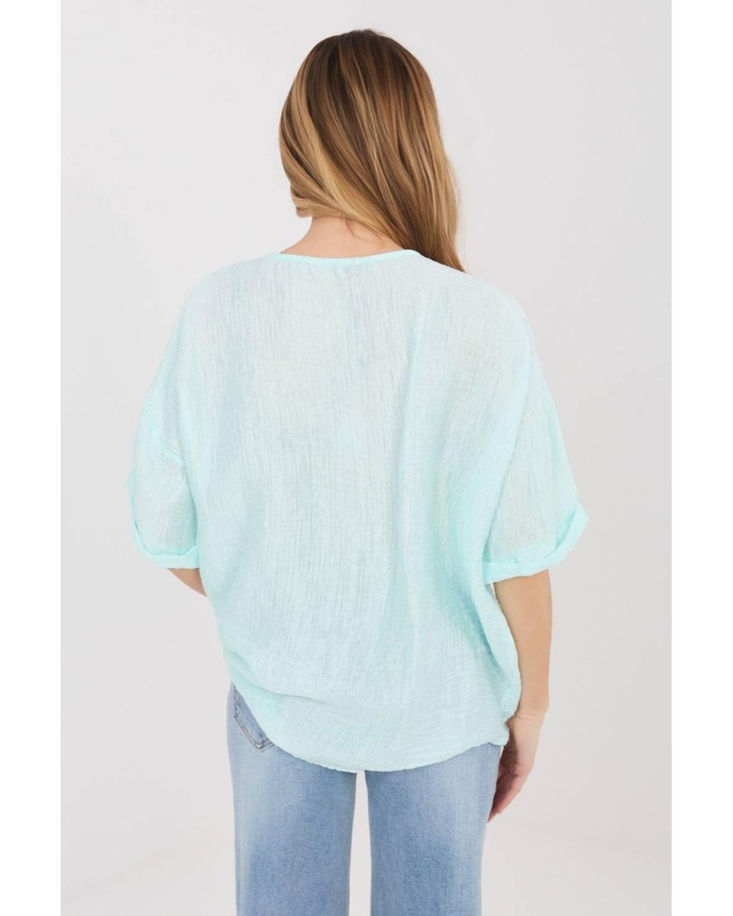 Love Lace White Textured V Neck Short Sleeve Shirt