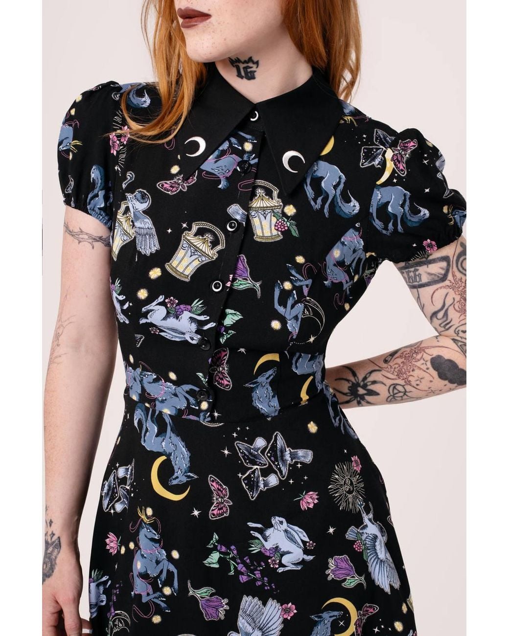 Hell Bunny Black Moonlit Bold Base Mini Dress