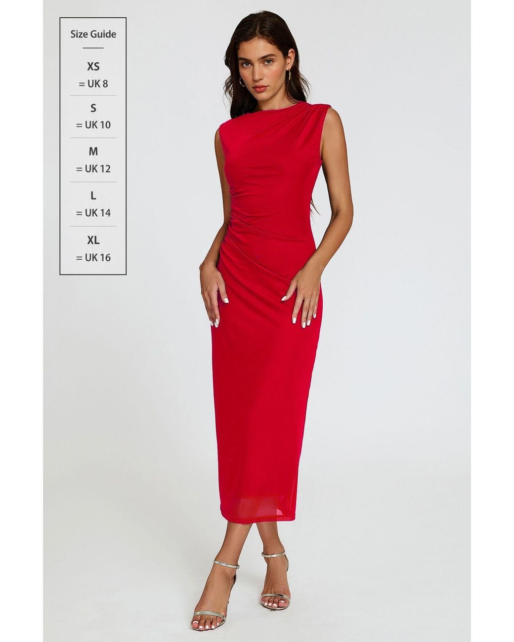 FS Collection Red Mesh Maxi Dress