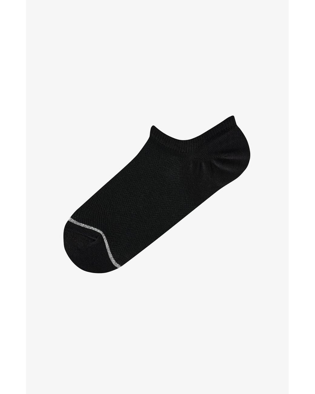 Penti Black Basic Mesh Cotton Sparkly Pair Sneaker Socks