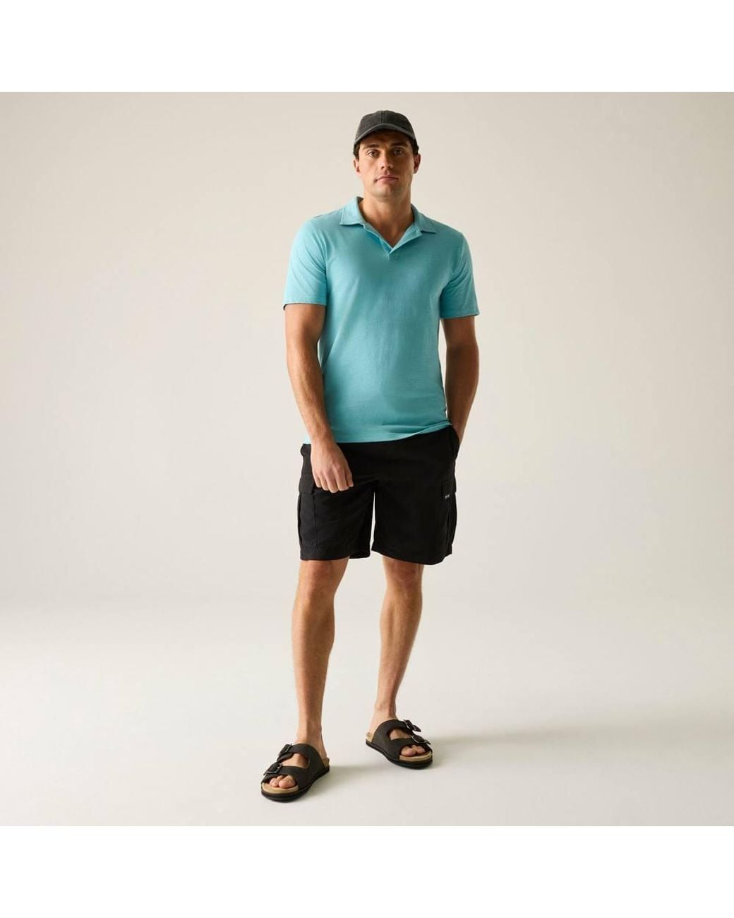 Regatta Green Hadvo Open Neck Cotton Polo for men