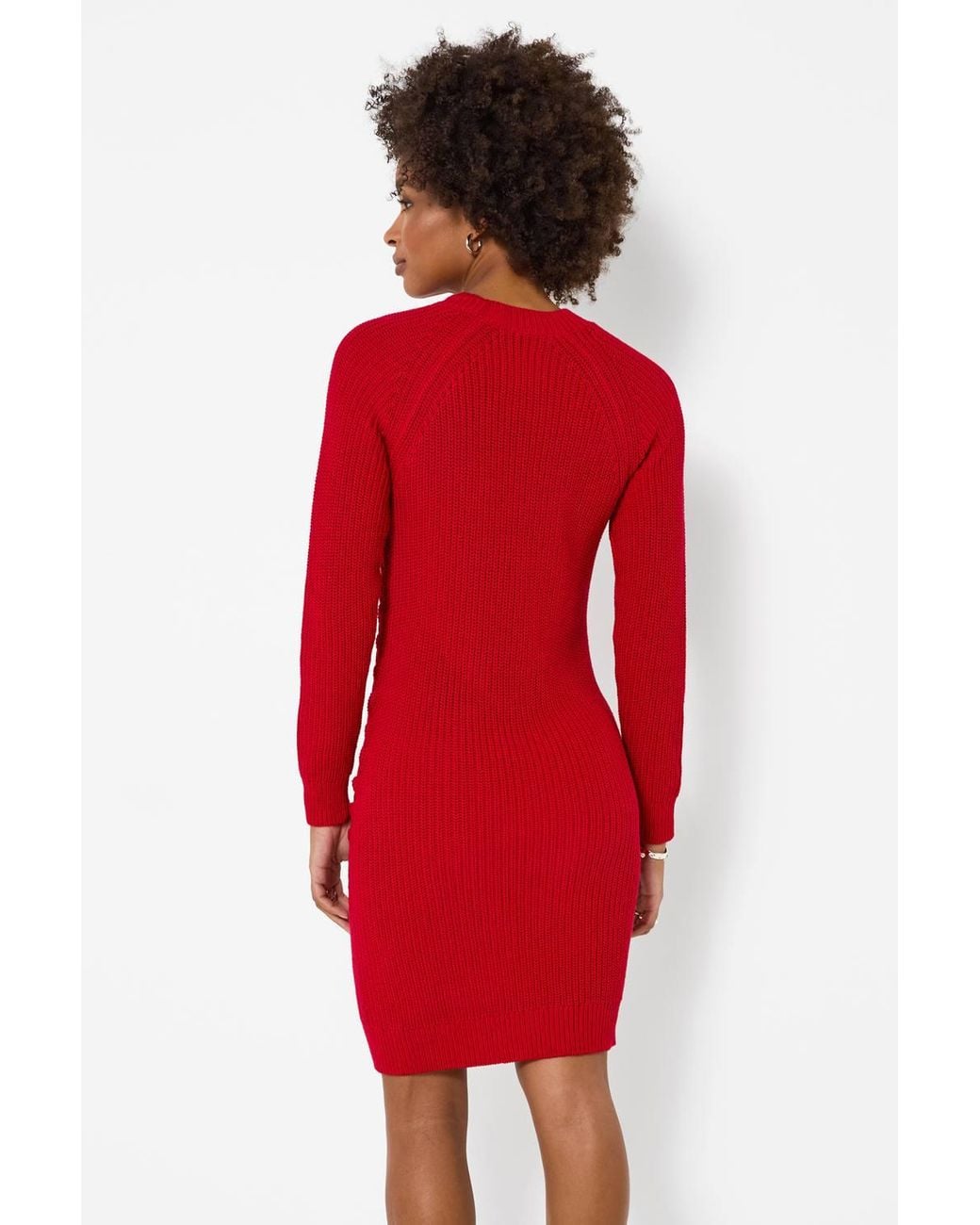 Joe Browns Red Roxy Lace Side Knitted Jumper Dress