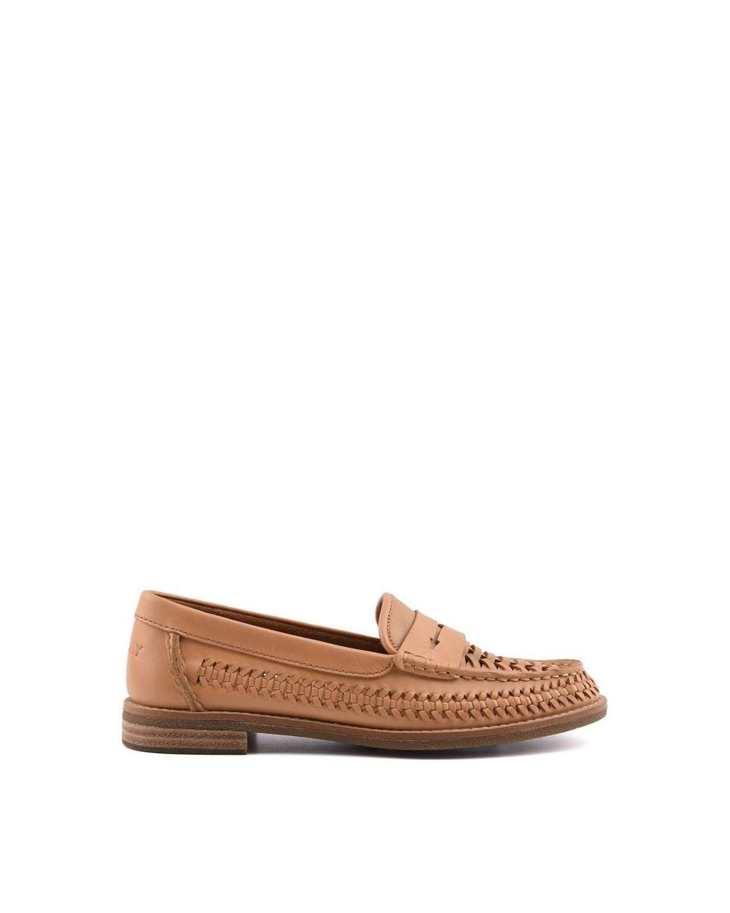 Sperry Top-Sider Brown Woven Seaport Penny Mocassin