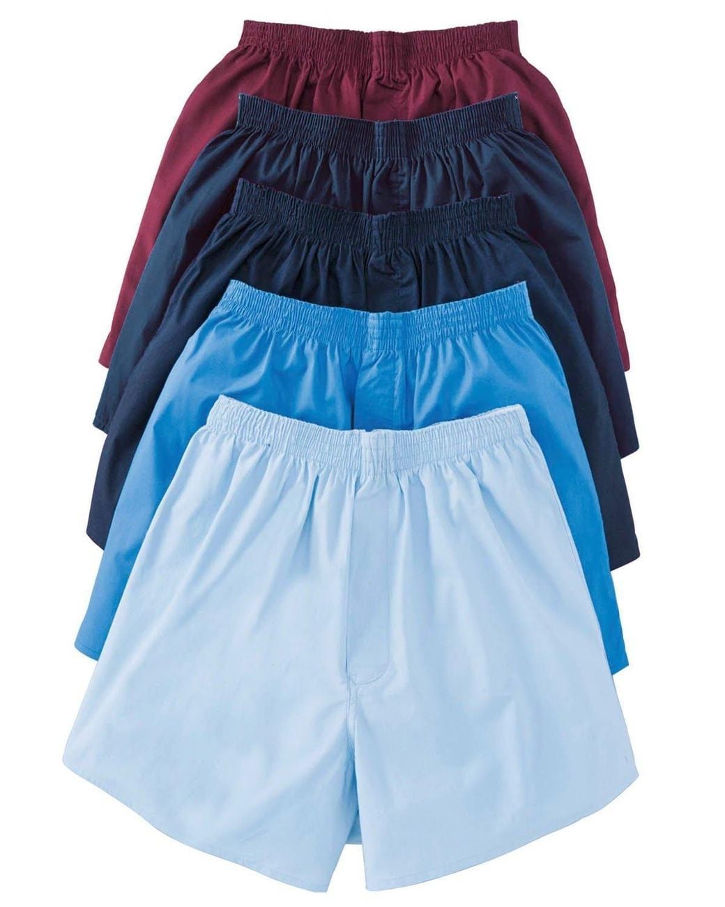 Chums Blue Boxer Shorts 5 Pack Plain High Rise for men