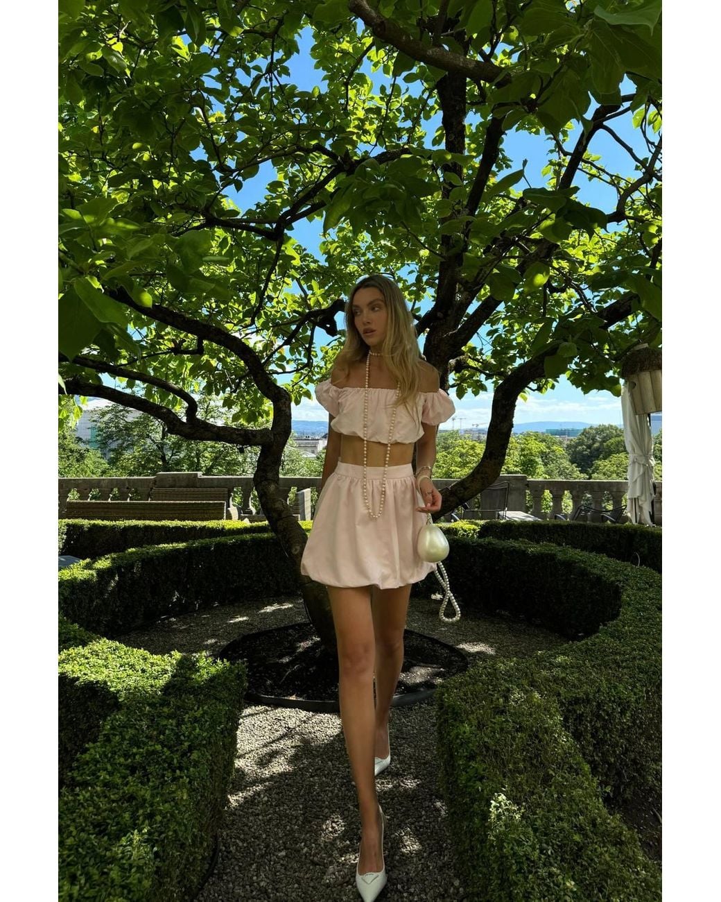 Shnoo Green Bardot Crop-Top