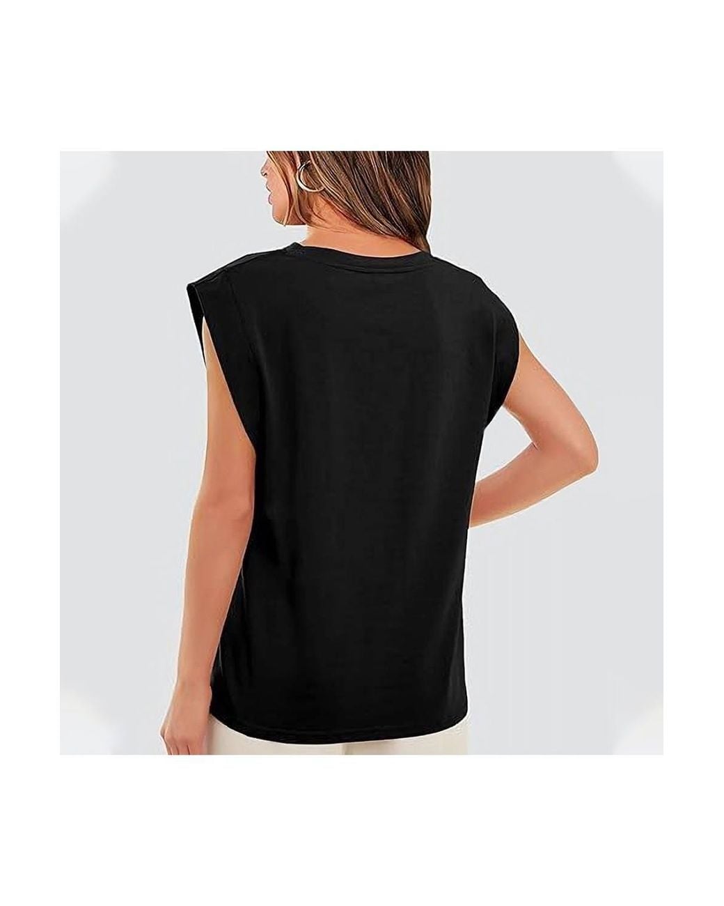 KDMD Black Sleeveless Crew Neck Summer Vest Top