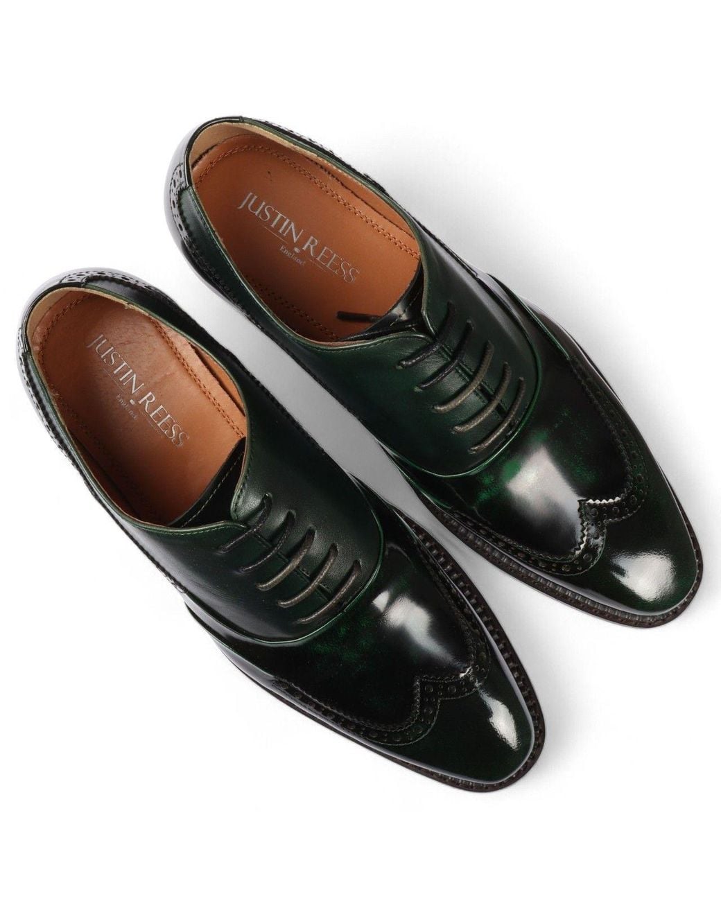 Infinity Leather Black Patent Leather Brogue Formal Shoes for men