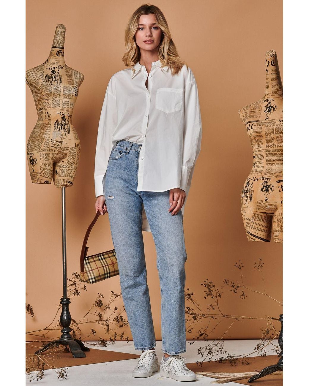 Jolie Moi Blue Keyhole Back Detail Blouse