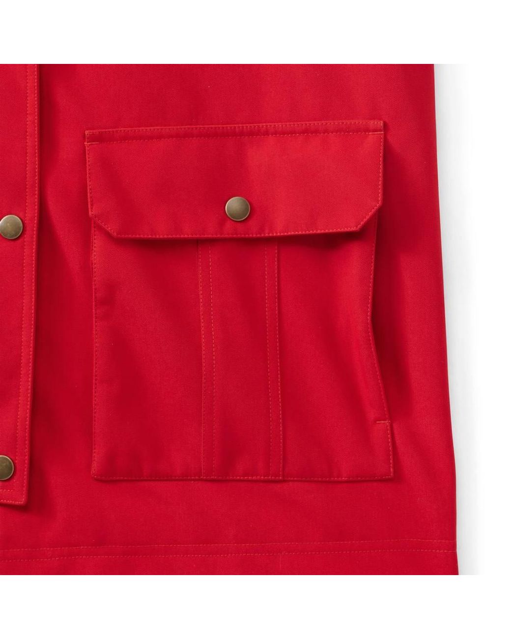 Lands' End Red Waterproof Squall Jacket With Corduroy Collar