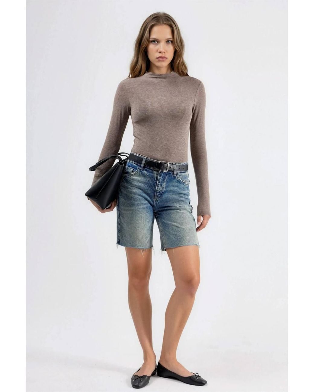 Busem Natural Long Sleeve Slim Fit Blouse