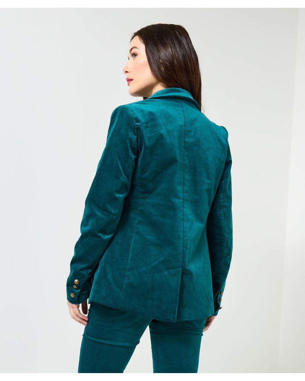 Joe Browns Blue Stitch Detail Velvet Jacket