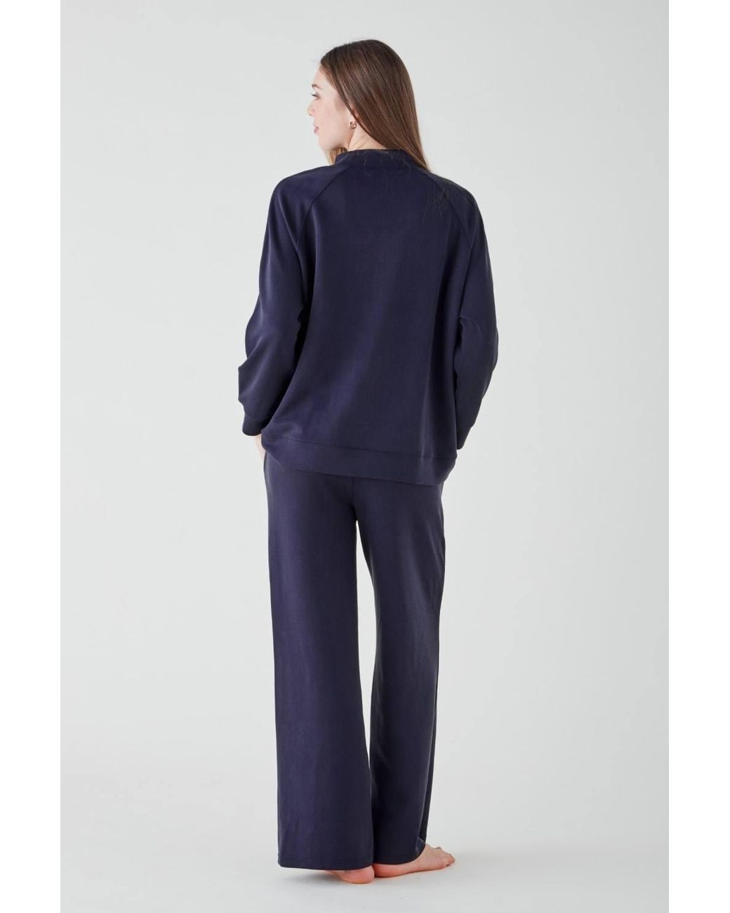 The Night Store Blue Turtle Neck Lounge Trouser Set