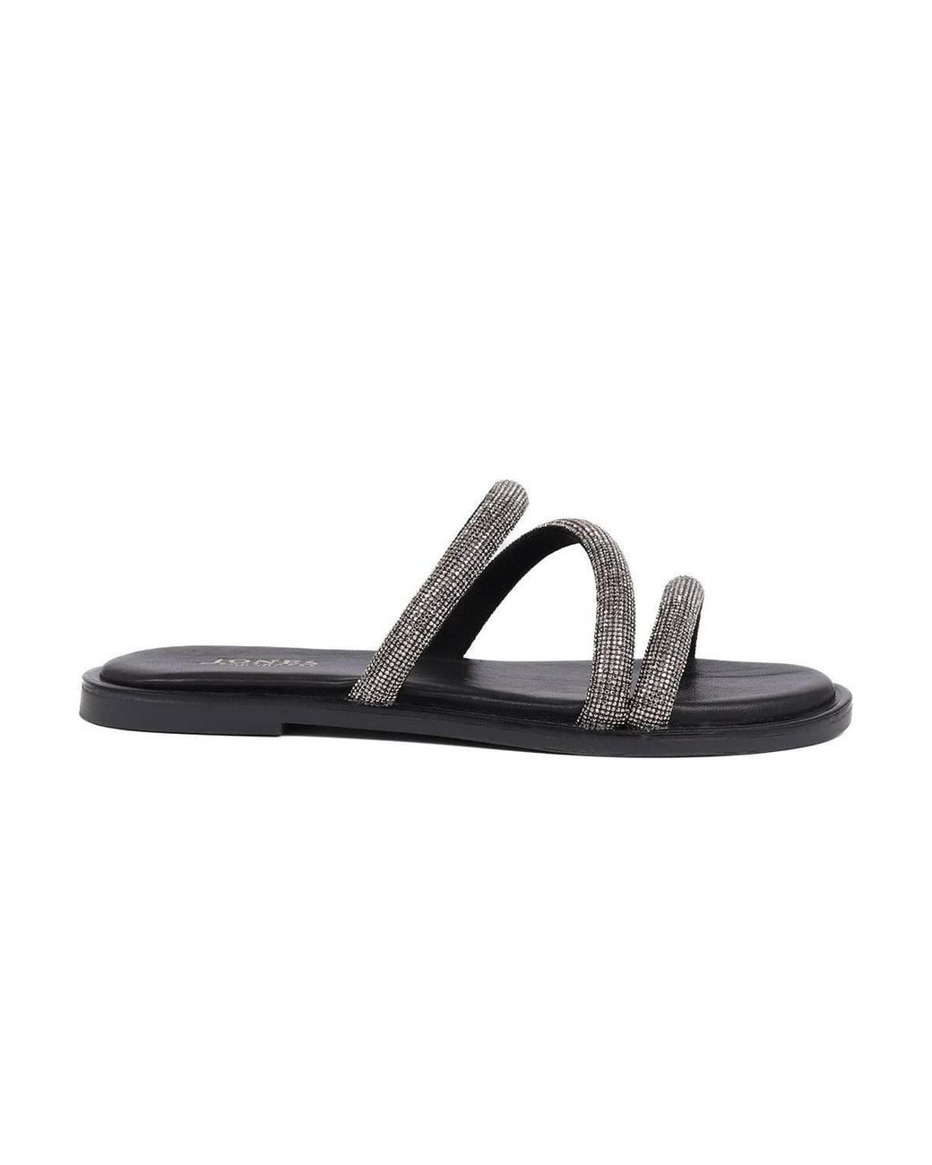 Jones Bootmaker Black Ghita Calf Leather Sandals